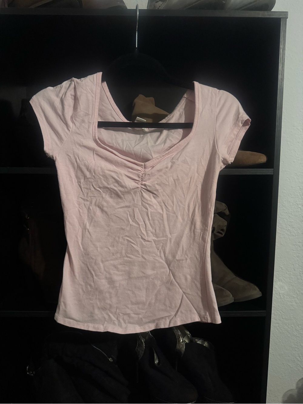 Bozzolo Light Pink Short Sleeve Scoop Neck Tee